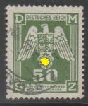 Германия (III Рейх. Протекторат Богемии и Моравии) 1943 год. Орёл с гербовыми щитами, ном. 50 Н, 1 служебная марка из серии (гашёная)