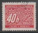Германия (III Рейх. Протекторат Богемии и Моравии) 1939 год. Номинал в цветочном узоре, ном. 40 Н, 1 доплатная марка из серии (гашёная)