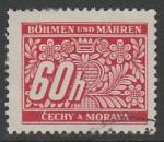 Германия (III Рейх. Протекторат Богемии и Моравии) 1939 год. Номинал в цветочном узоре, ном. 60 Н, 1 доплатная марка из серии (гашёная)