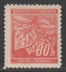 Германия (III Рейх. Протекторат Богемии и Моравии) 1941/1942 год. Стандарт. Ветка липы, ном. 80 Н, 1 марка из серии.