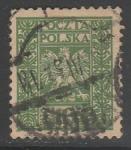 Польша 1928 год. Стандарт. Государственный герб, ном. 10 Gr, 1 марка из трёх (гашёная)