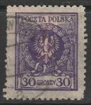 Польша 1924 год. Стандарт. Орёл в лавровом венке, ном. 30 Gr, 1 марка из серии (гашёная)
