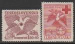 ЧССР 1949 год. Красный Крест, 2 марки.