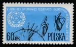 Польша 1967 год. V Конгресс Федерации глухонемых в Варшаве, 1 марка (гашёная)