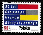 Польша 1998 год. 80 лет Главному статистическому управлению, 1 марка.