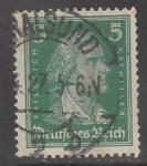 Германия (Веймарская республика) 1926/1927 год. Стандарт. Философ, поэт Фридрих Шиллер, 1 марка из серии (гашёная)