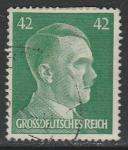 Германия (III Рейх) 1944 год. Стандарт. Адольф Гитлер, 1 марка (гашёная)