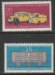 ГДР 1960 год. День почтовой марки. Автомобильный и железнодорожный транспорт, 2 марки (наклейка)