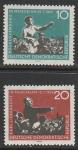 ГДР 1959 год. карл Либкнехт и Роза Люксембург, 2 марки.
