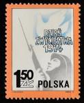 Польша 1974 год. Голубь мира. Солдат, 1 марка.