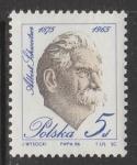 Польша 1986 год. Стандарт. Общественный деятель Альберт Швейцер, 1 марка.