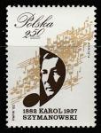 Польша 1982 год. Пианист и композитор Кароль Шимановский, 1 марка.