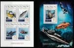 Соломоновы острова 2014 год. Субмарины, малый лист + блок.