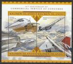 Соломоновы острова 2016 год. Сверхзвуковой пассажирский самолёт "Конкорд", малый лист.