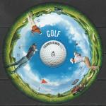 Соломоновы острова 2014 год. Игроки в гольф, блок.