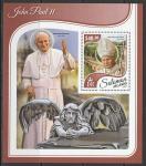 Соломоновы острова 2017 год. Папа Римский Иоанн Павел II, блок.