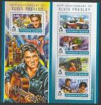 Соломоновы острова 2015 год. Американский певец Элвис Пресли, малый лист + блок.