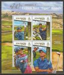 Соломоновы острова 2015 год. Американский гольфист Тайгер Вудс, малый лист.