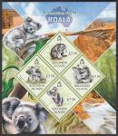 Соломоновы острова 2013 год. Австралийская фауна. Коала, малый лист.