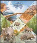 Соломоновы острова 2013 год. Австралийская фауна. Вомбаты, блок.