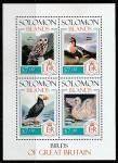 Соломоновы острова 2014 год. Птицы Великобритании, малый лист.