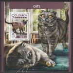 Соломоновы острова 2017 год. Домашние кошки, блок.