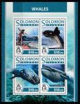 Соломоновы острова 2017 год. Киты, малый лист.