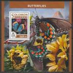 Соломоновы острова 2017 год. Бабочки, блок.