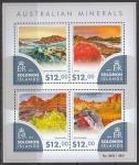Соломоновы острова 2015 год. Австралийские минералы, малый лист.