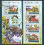 Соломоновы острова 2015 год. Птицы. Медоеды, малый лист + блок.