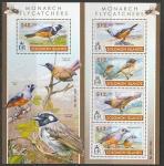 Соломоновы острова 2015 год. Птицы. Монарховые мухоловки, малый лист + блок.