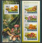 Соломоновы острова 2015 год. Грибы, малый лист + блок.