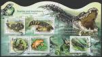 Соломоновы острова 2012 год. Рептилии и амфибии, малый лист + блок (сцепка)