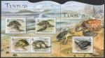 Соломоновы острова 2012 год. Черепахи, малый лист + блок (сцепка)