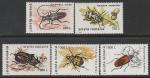 Румыния 1996 год. Стандарт. Насекомые, 5 марок.