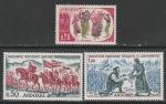 Андорра (Французская почта) 1965 год. Исторические события, 3 марки (наклейка)