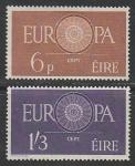 Ирландия 1960 год. Европа СЕРТ, 2 марки (наклейка)