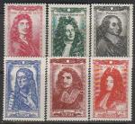 Франция 1944 год. Национальная помощь. Известные личности XVII века, 6 марок (наклейка)