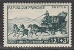 Франция 1952 год. Почтовый дилижанс. День почтовой марки, 1 марка (наклейка)