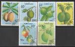 Лаос 1989 год. Фрукты, 6 марок (гашёные)