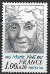 Франция 1978 год. 95 лет со дня рождения поэтессы Мари Ноэль. 1 марка