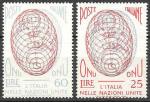 Италия 1956 год. Вступление Италии в ООН. Эмблемма. 2 марки