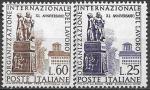 Италия 1959 год. 40 лет международной организации трудящихся. Памятник рабочему в Женеве. 2 марки