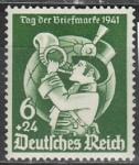 Германия (III Рейх) 1941 год. Почтальон с рожком. 1 марка. наклейка