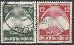 Рейх 1935 год. Партийный съезд в Нюрнберге. 2 гашеных марки