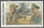 Маршалловы Острова 1992 год, История 2-й Мировой войны, Сражение при Эль - Аламейне, 1 марка.  (н53)