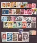 Набор иностранных почтовых марок. Персоналии, 40 гашеных марок