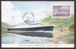 Почтовая карточка. Канада. Корабль Принц Георг. Прошла почту 24 сентября 1951 год