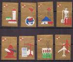 Набор иностранных спичечных этикеток. 50 лет революции. Достижения. 8 штук